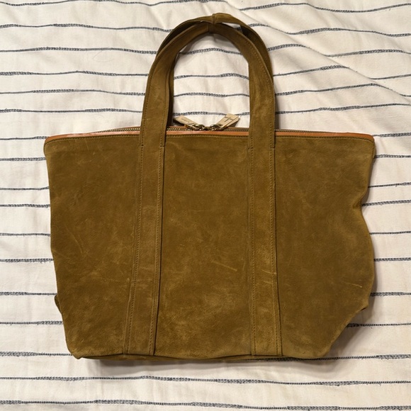 Vanessa Bruno Handbags - Vanessa Bruno Brown Suede Top Handle Zip-Up Purse